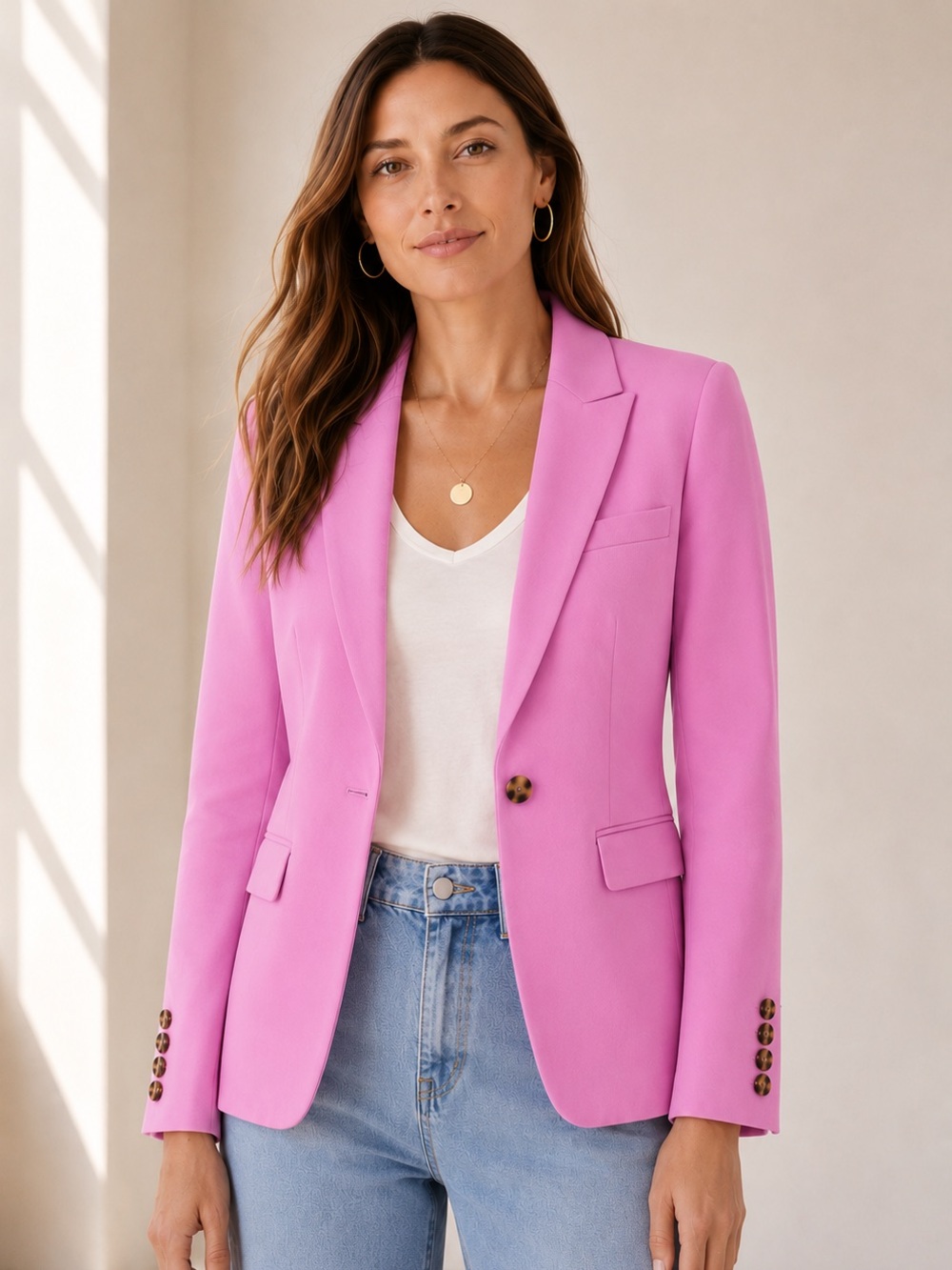 J.Crew Regent Blazer 12P Pink Tailored One Button Jacket